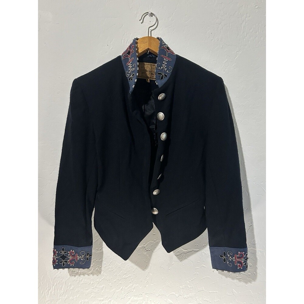 Double D Ranch Vintage Womens Western Wool Jacket Beaded Embroidered Small